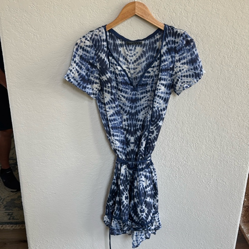 Velvet 100% Silk Tie Dye Mini Dress